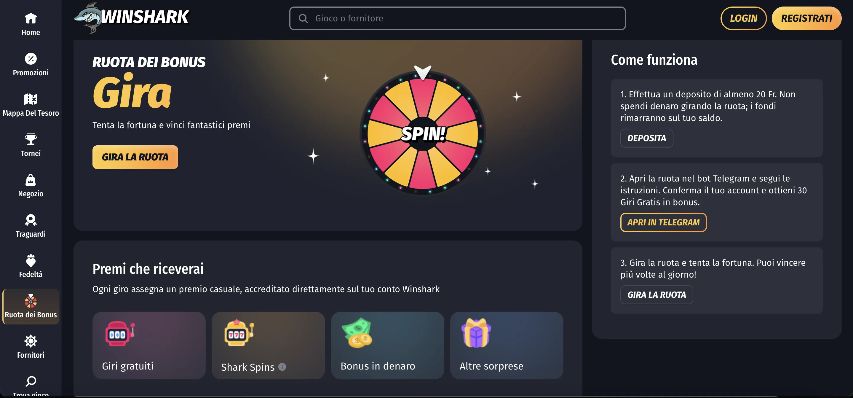Winshark Giochi